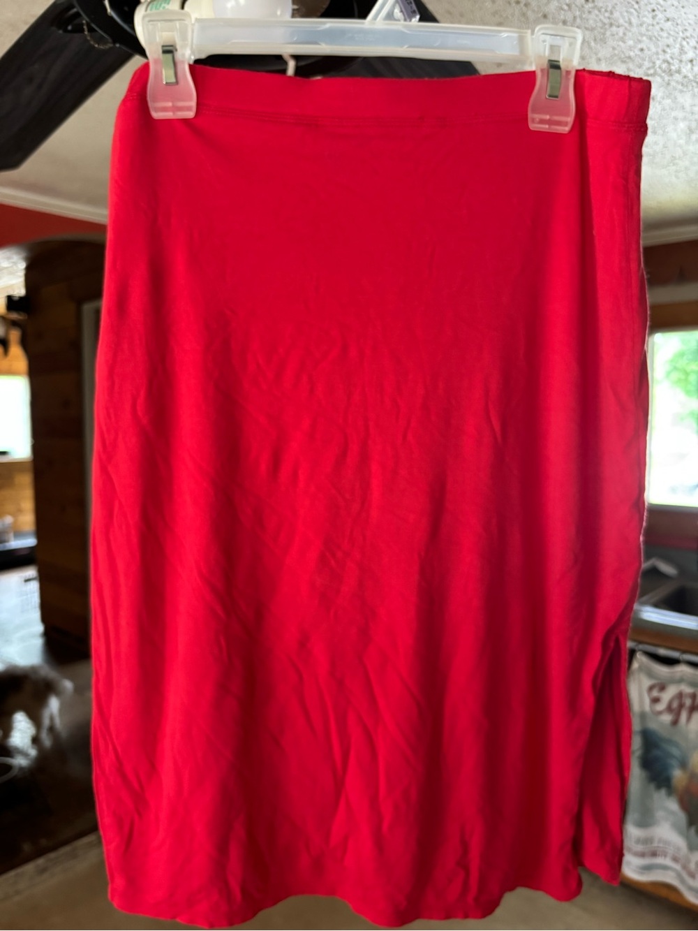 Max Studio Bright Red Midi Knit Skirt